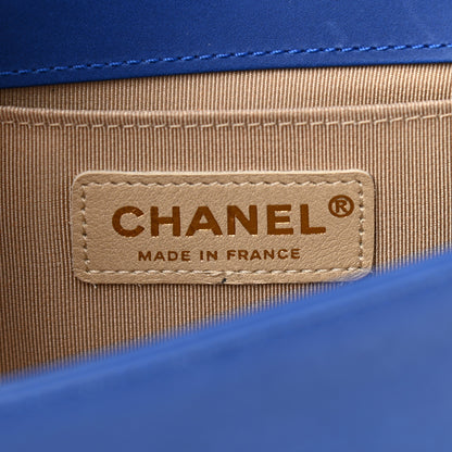 Chanel Lambskin Woven Small Chateau Boy Flap Blue 5 of 11