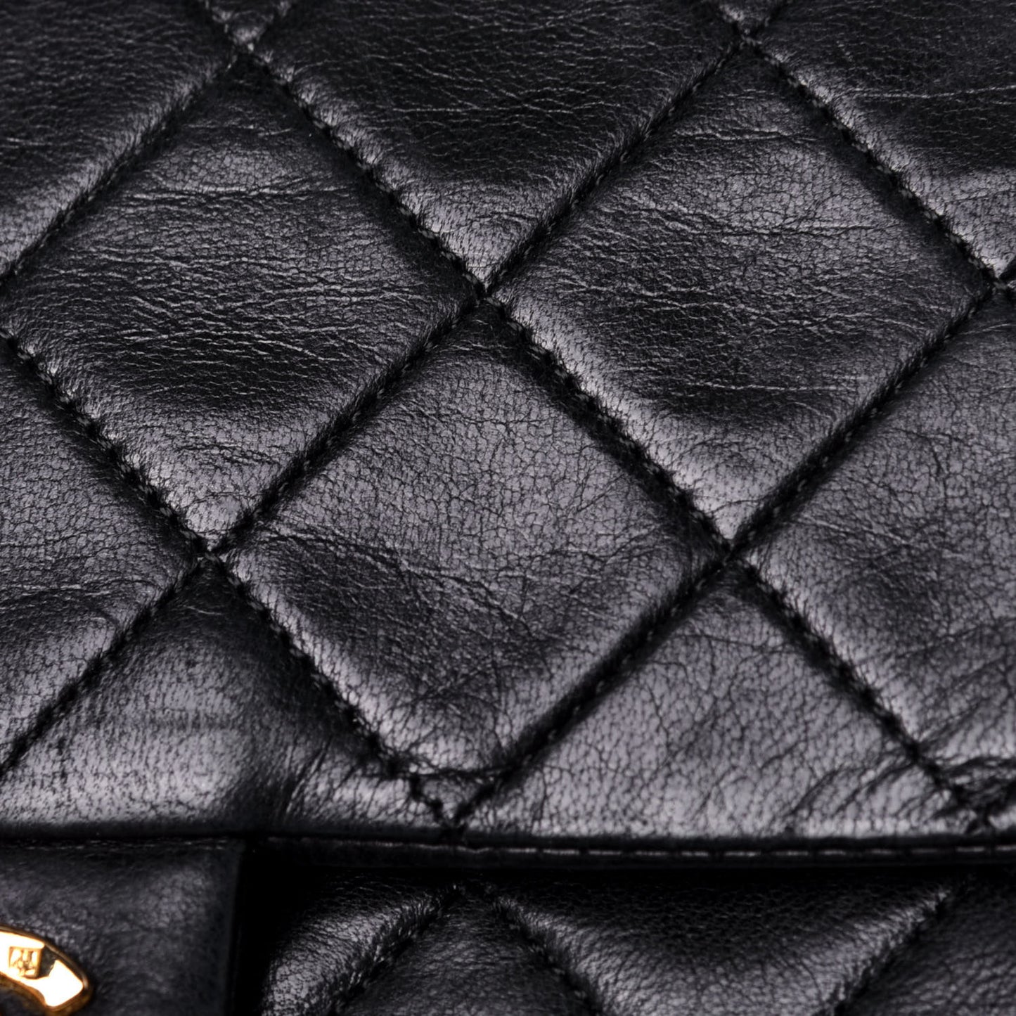 Lambskin Quilted Small Single Flap Black