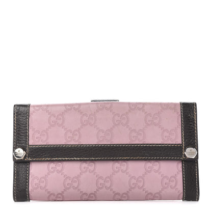 Gucci Guccissima Continental Charmy Wallet Pink Brown 1 of 6