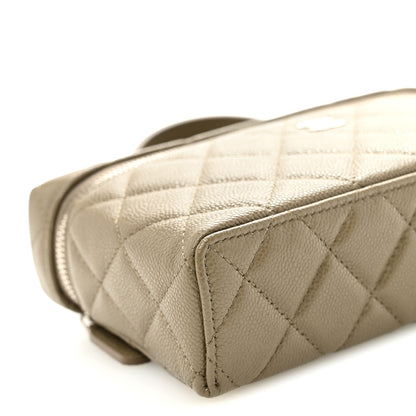 Chanel Caviar Quilted Top Handle Slim Vanity With Chain Dark Khaki 10 of 11