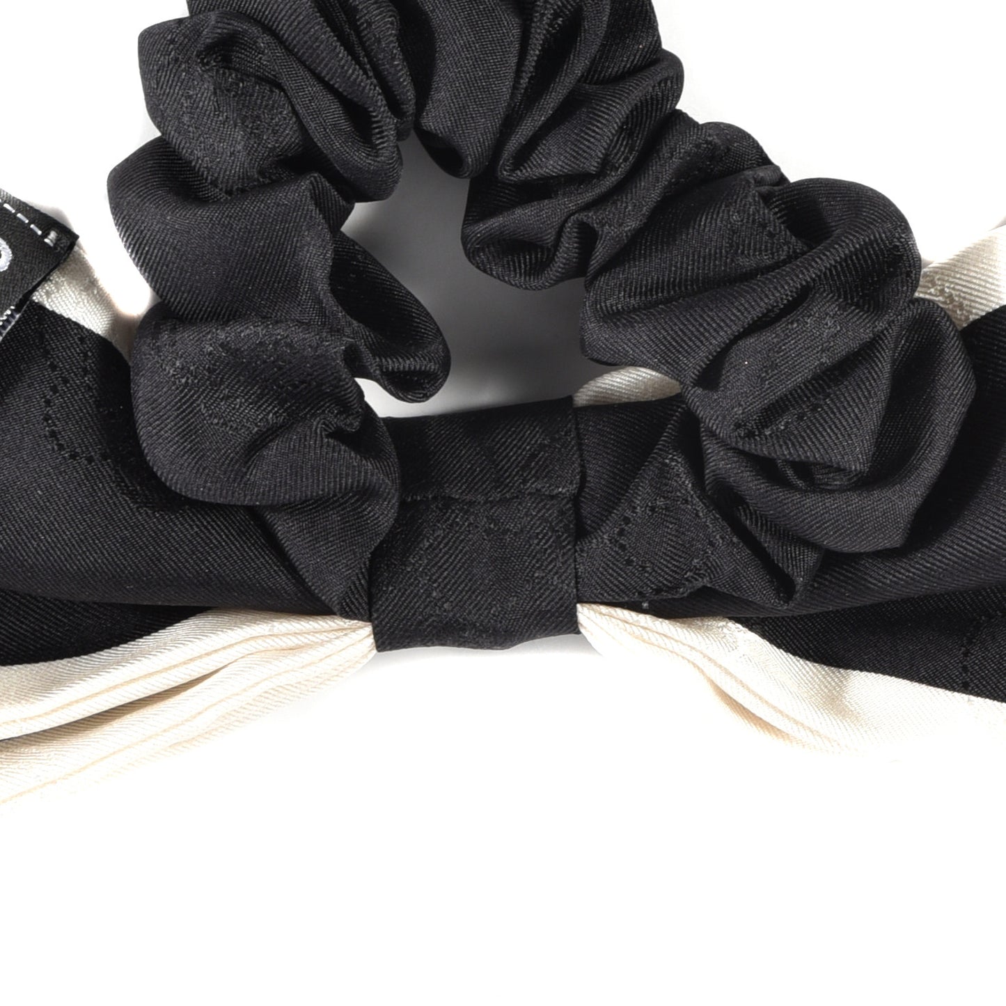 Silk Hair Tie Black Ivory