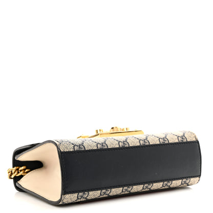 Gucci GG Supreme Monogram Moon Calfskin Small Padlock Shoulder Bag Beige Blue Mystic White Hibiscus Red 4 of 12