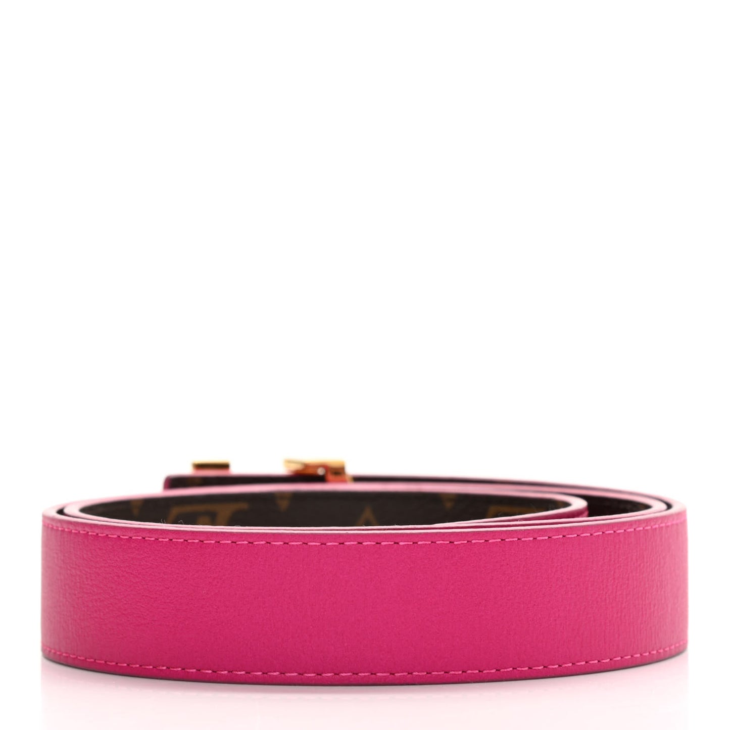 Monogram Calfskin 30mm LV Initiales Reversible Belt 85 34 Fuchsia
