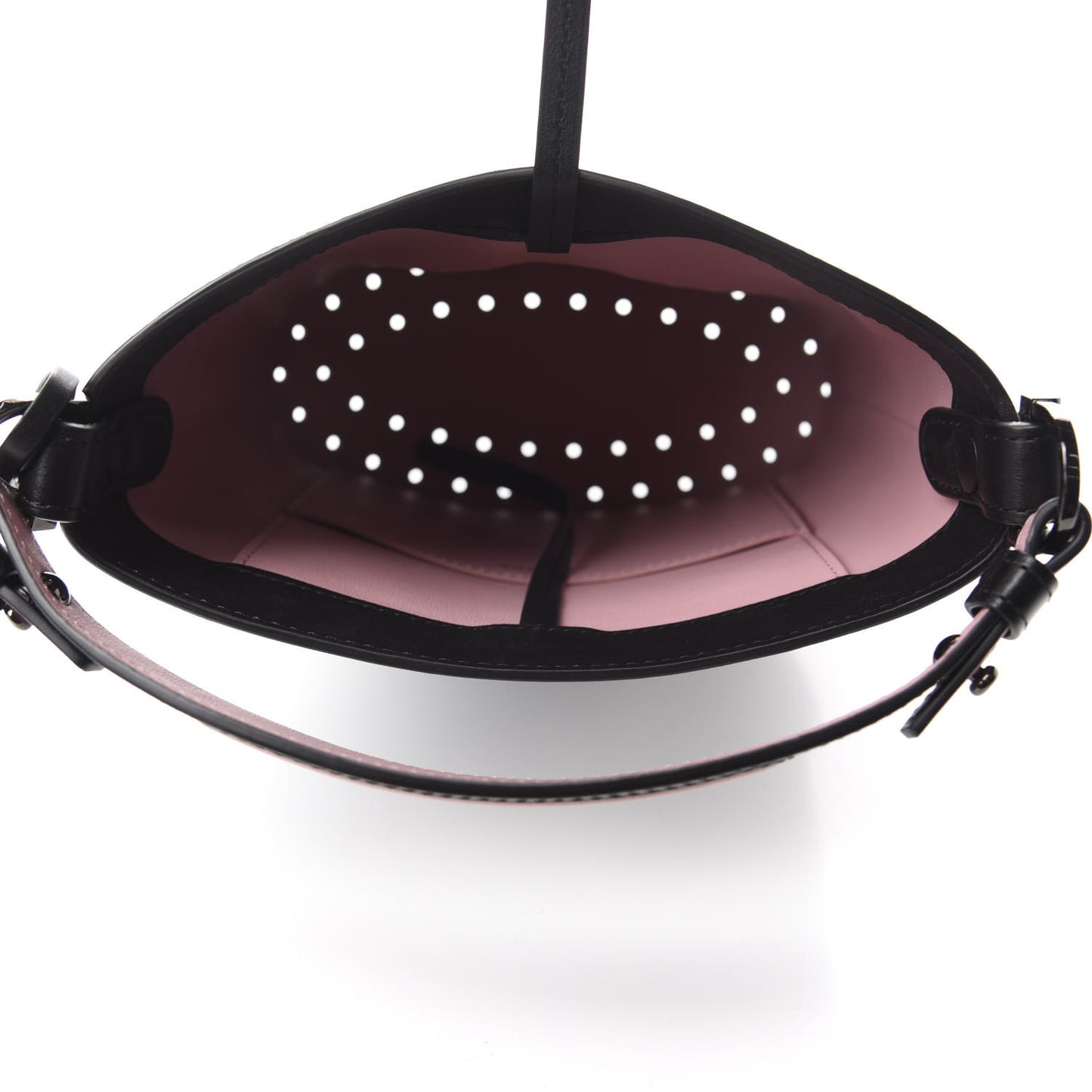 Calfskin Mini Pin Bucket Black Pink