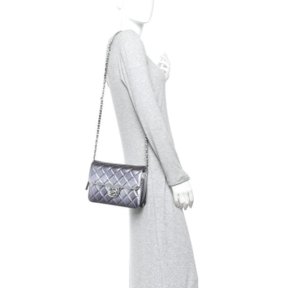 Chanel Metallic Lambskin Large Like A Wallet Flap Silver 2 of 11
