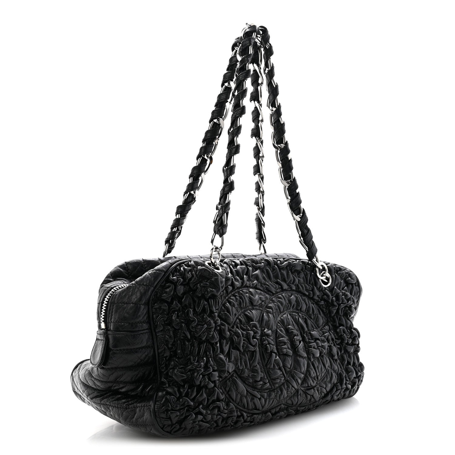 Chanel Lambskin Astrakhan Bowler Black 3 of 12