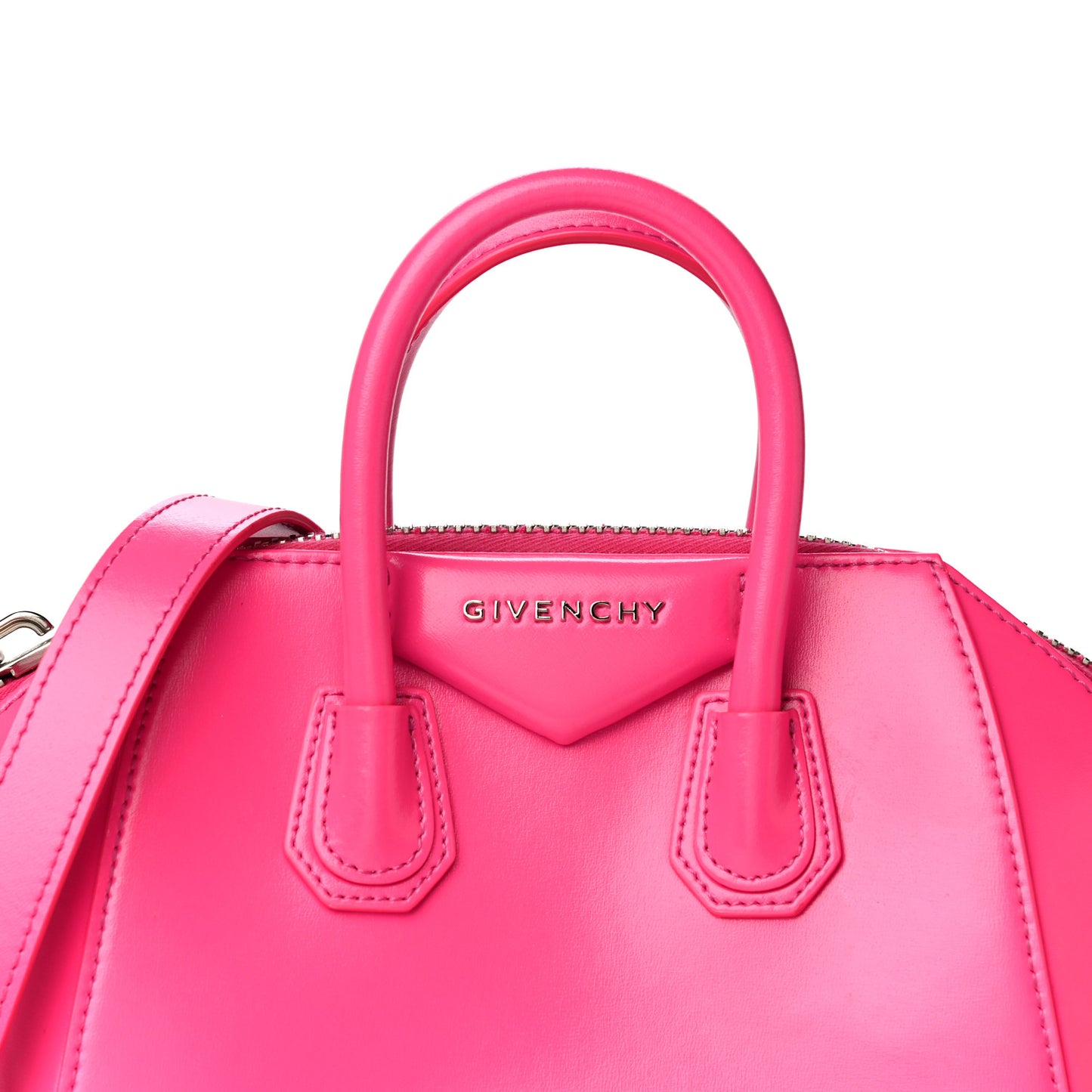 Shiny Lord Calfskin Mini Antigona Shocking Pink