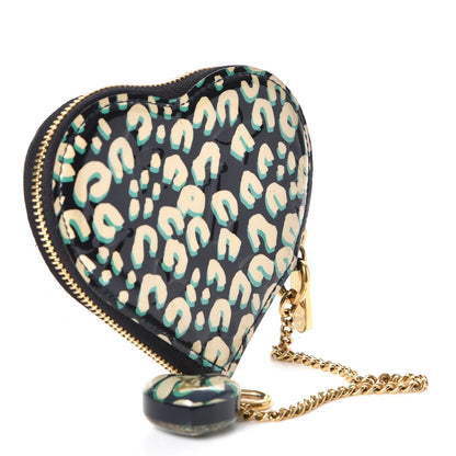 Louis Vuitton Vernis Leopard Coeur Heart Coin Purse Blue Infini 3 of 7
