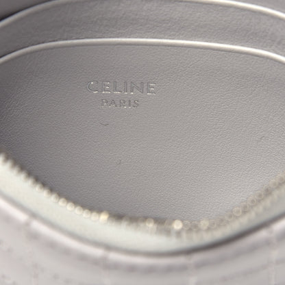 Celine Calfskin Quilted C Charm Coin Card Pouch Grey 6 of 8