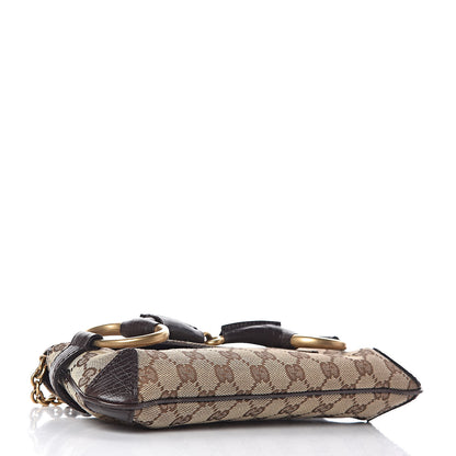 Gucci Monogram Horsebit Clutch Dark Brown 4 of 12