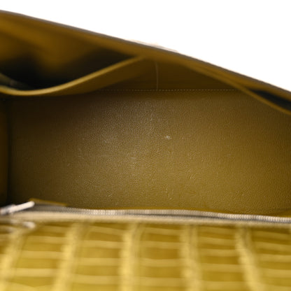 Hermes Shiny Porosus Crocodile Kelly Sellier 32 Vert Anis 5 of 10