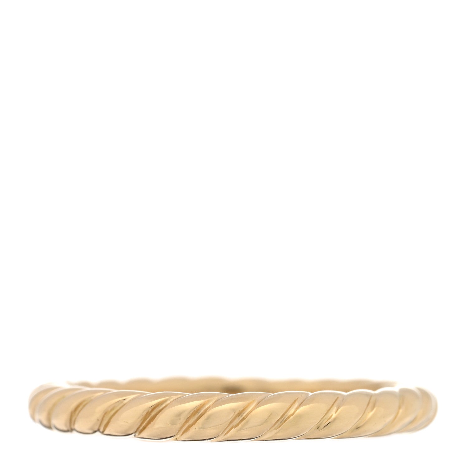 David Yurman 18K Yellow Gold 3mm DY Cable Band Ring 61 9.75 3 of 4