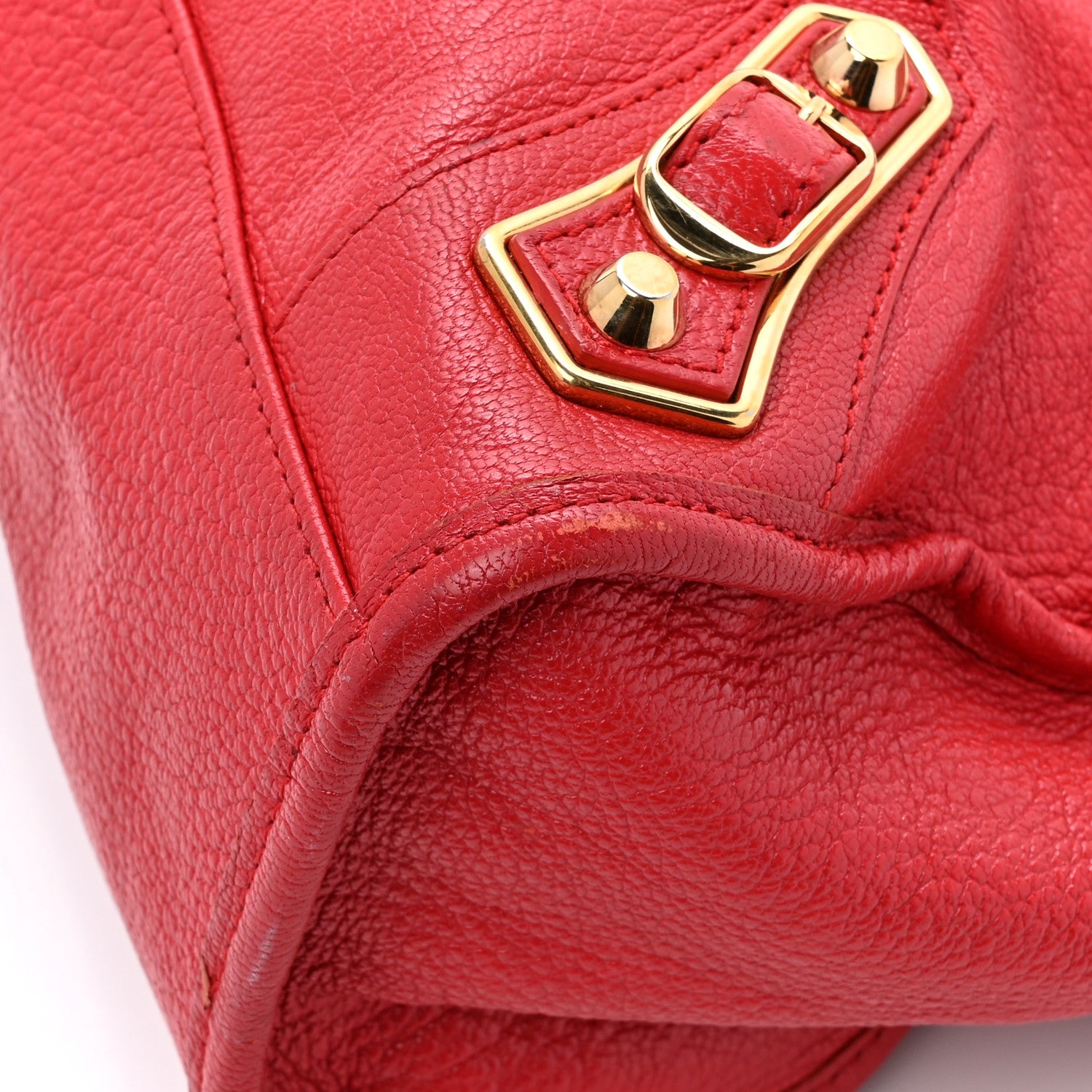 Balenciaga Chevre Gold Metallic Edge Hardware City Rouge Grenade 12 of 18