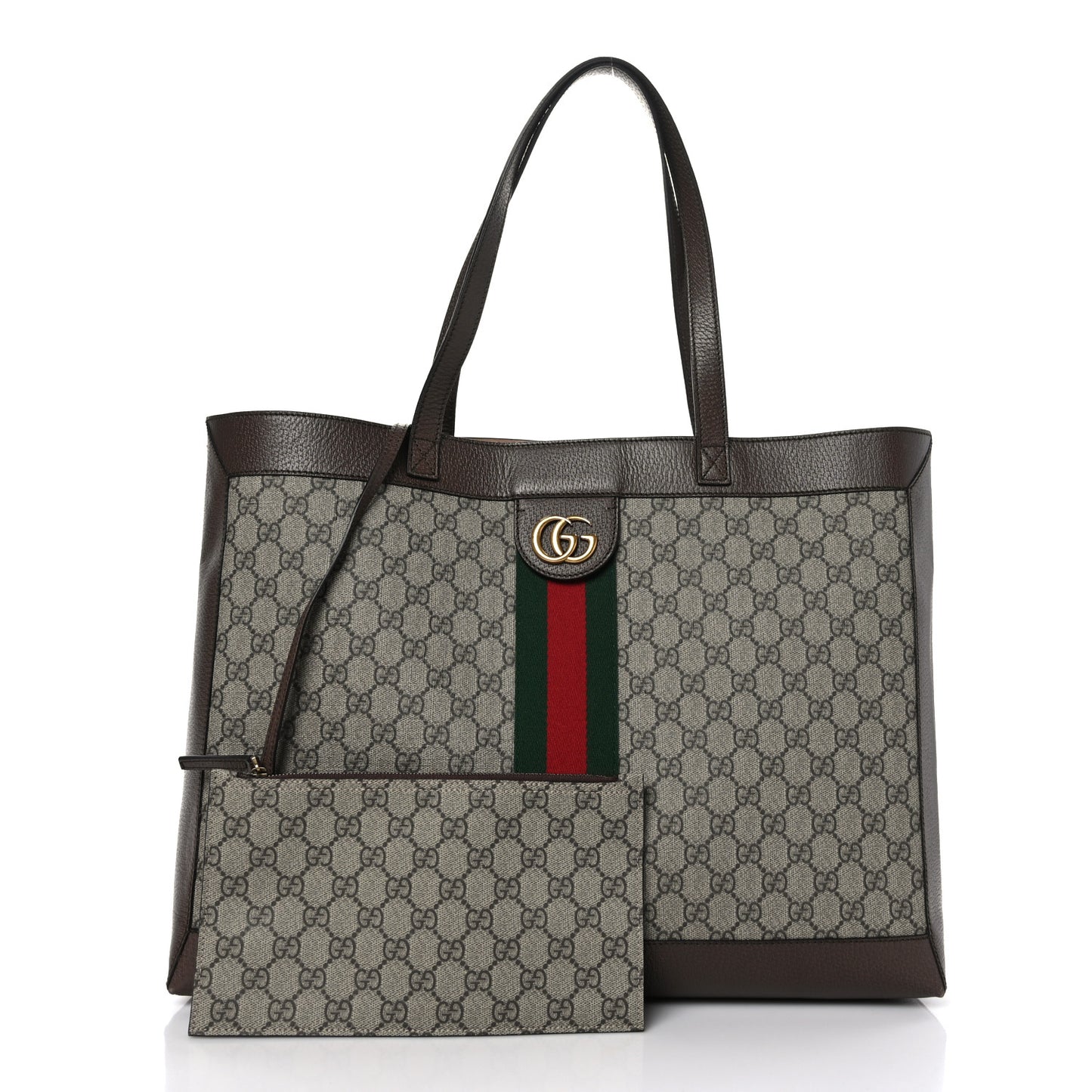 GG Supreme Monogram Web Ophidia Tote Brown