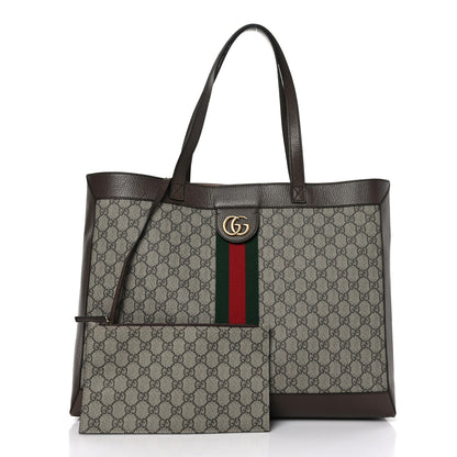Gucci GG Supreme Monogram Web Ophidia Tote Brown 1 of 9