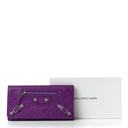 Balenciaga Agneau Giant 12 Silver Hardware Money Wallet Ultraviolet 8 of 8
