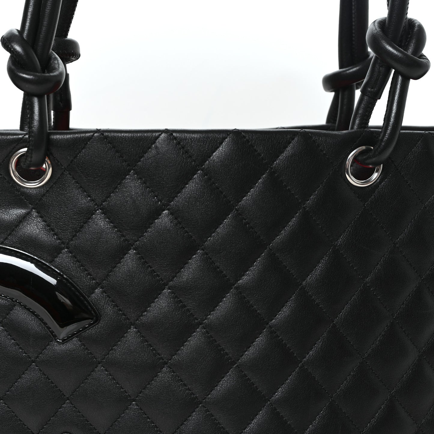 Calfskin Quilted Large Cambon Tote Black
