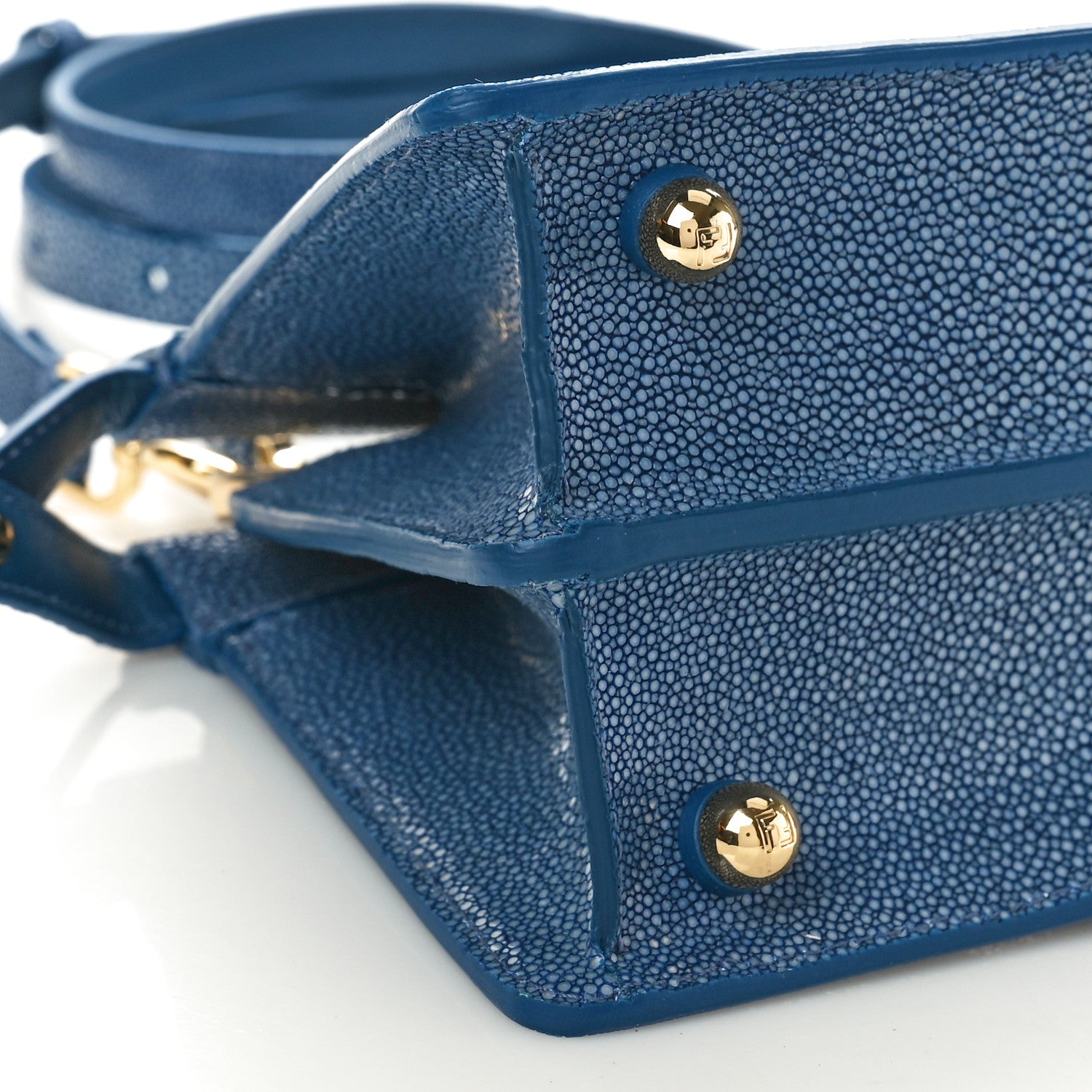 Fendi Stingray Shiny Nappa Petite Peekaboo I SEE U Satchel Mirto 9 of 10
