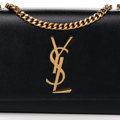 Saint Laurent Grain De Poudre Medium Classic Monogram Kate Satchel Black 9 of 11