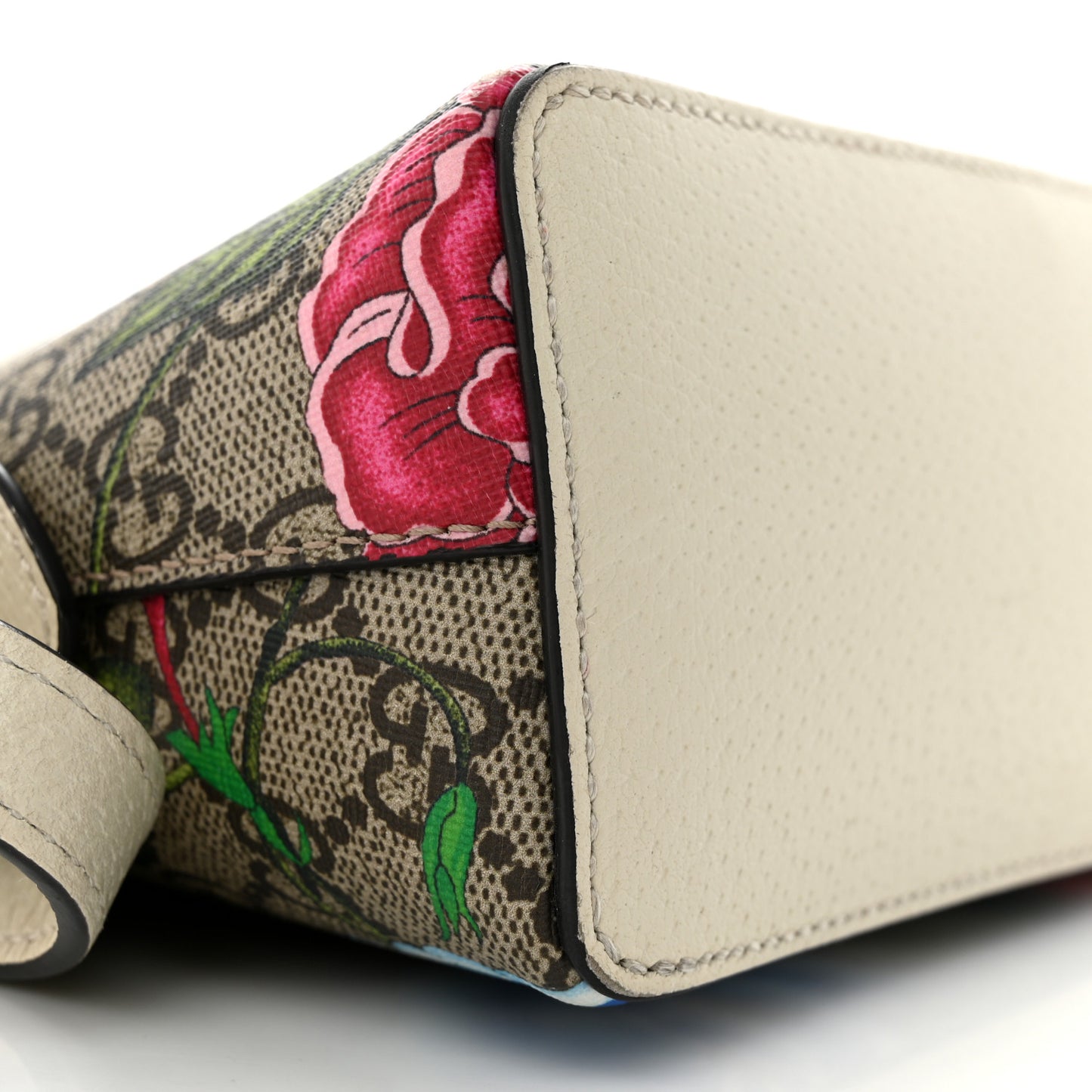 GG Supreme Monogram Flora Web GG Small Ophidia Dome Shoulder Bag White