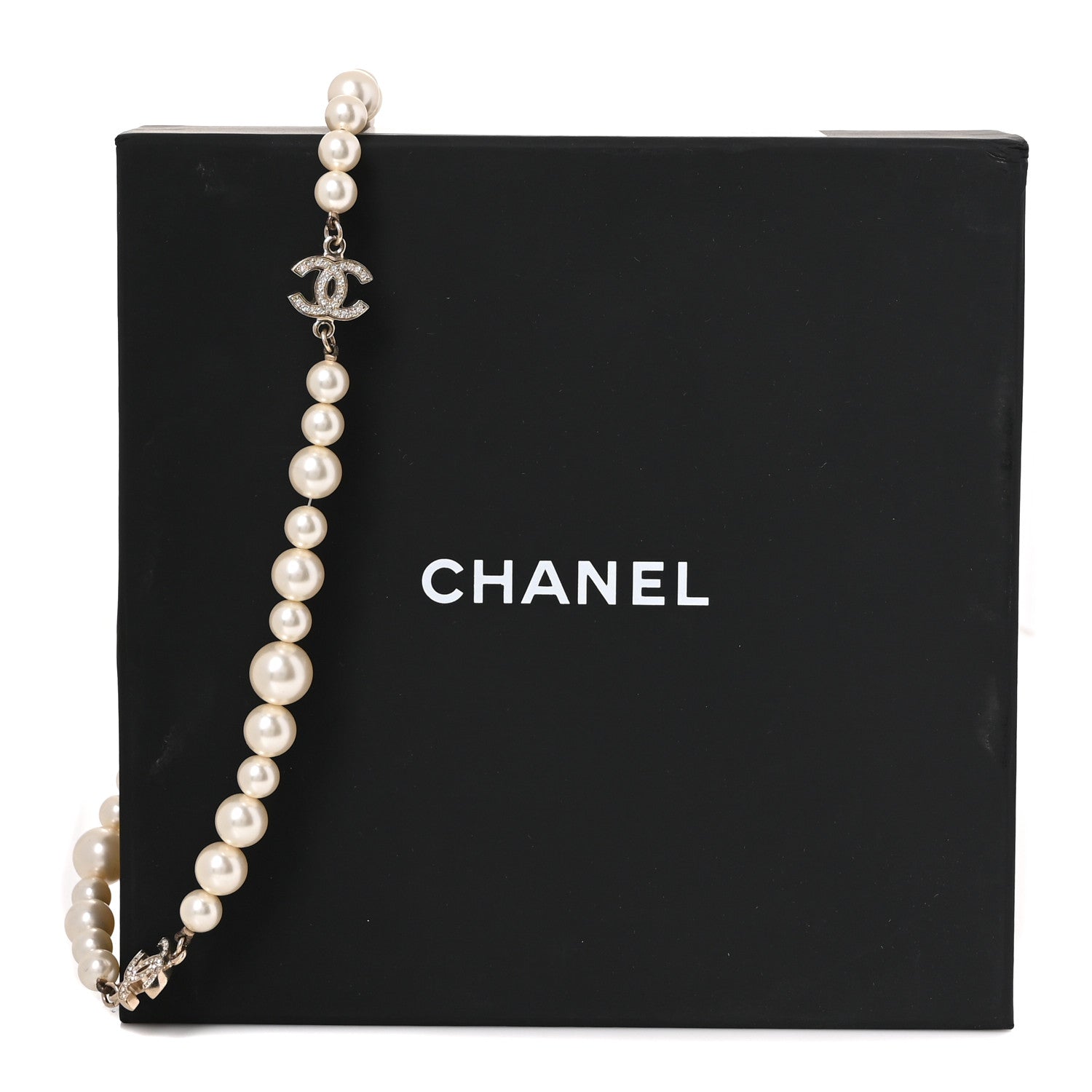 Chanel Crystal Pearl CC Short Necklace Gold 6 of 6