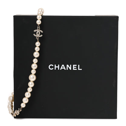 Chanel Crystal Pearl CC Short Necklace Gold 6 of 6