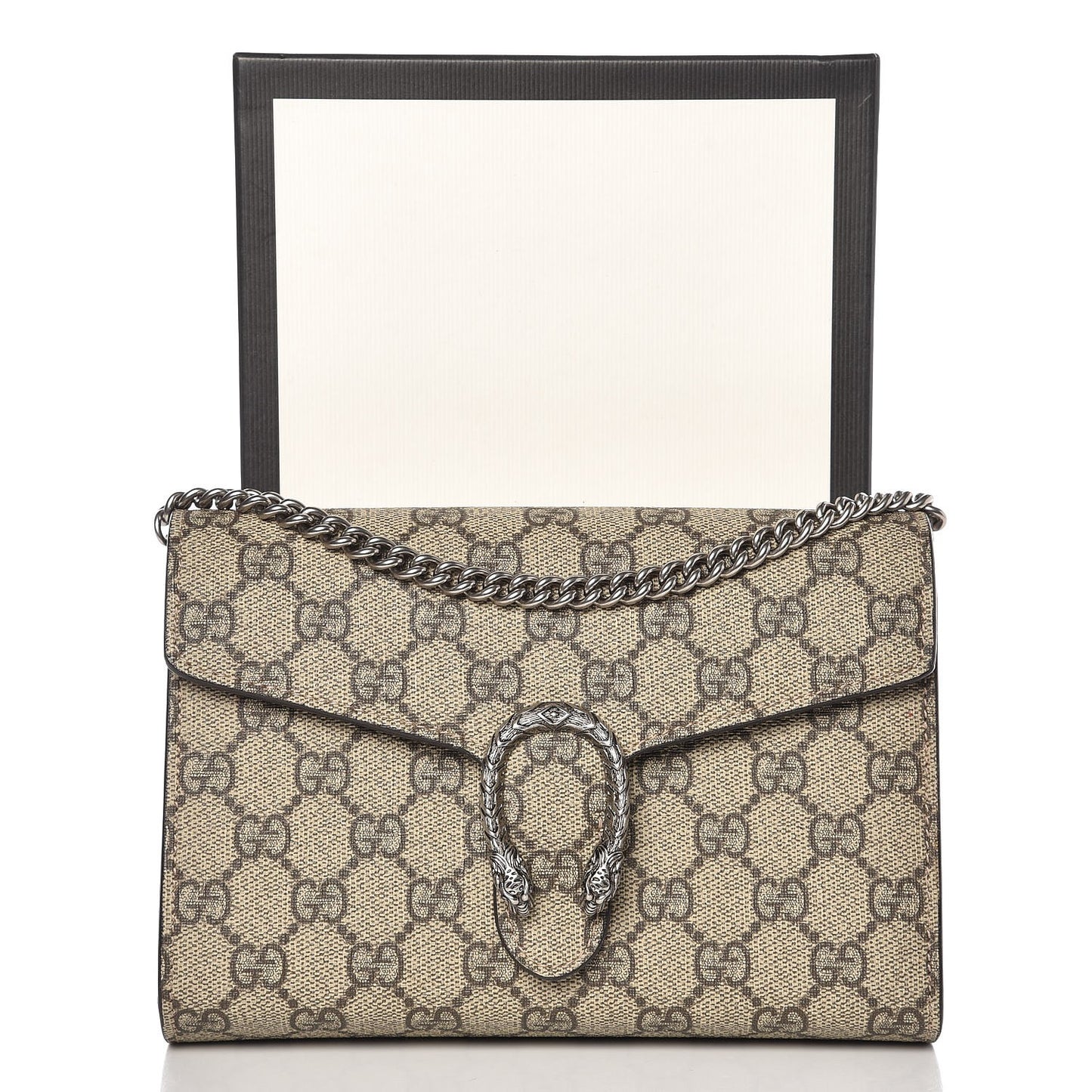 GG Supreme Monogram Mini Dionysus Chain Wallet Beige Taupe