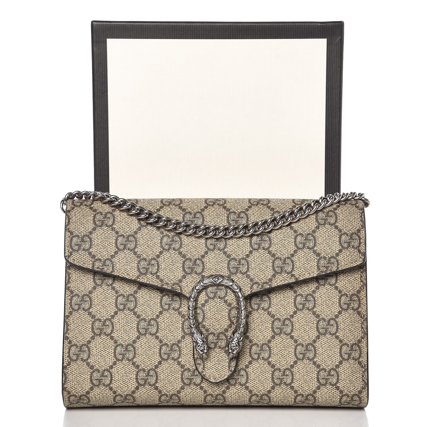 Gucci GG Supreme Monogram Mini Dionysus Chain Wallet Beige Taupe 7 of 7