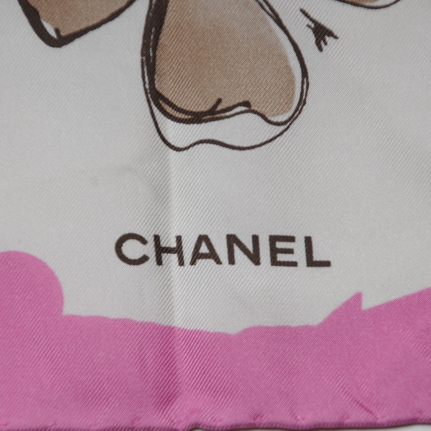 Silk CC Camellia Clover Heart Scarf Pink