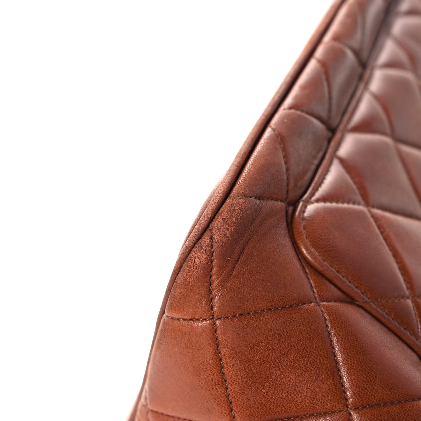 Lambskin Quilted Medallion Tote Brown