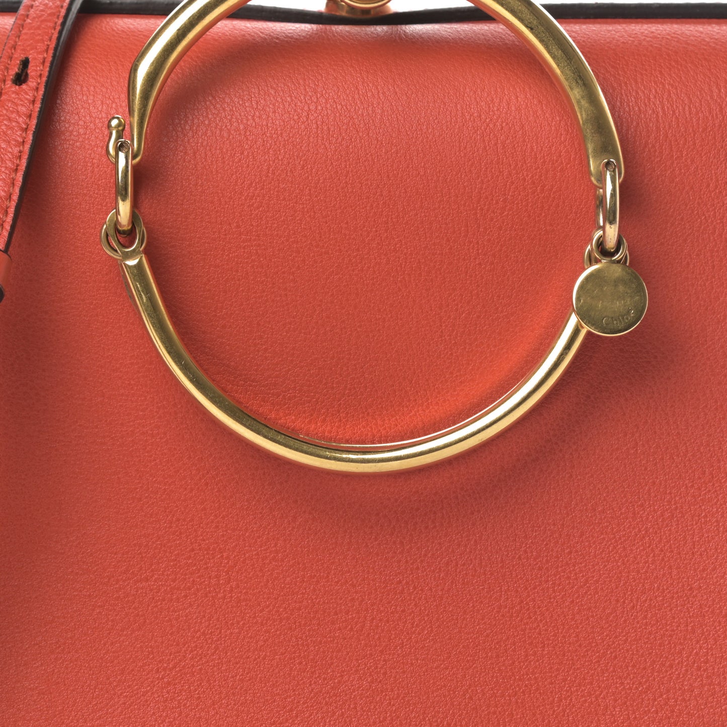 Calfskin Suede Medium Nile Bracelet Bag Earthy Red