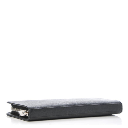 Saint Laurent Grained Calfskin Classic Zip Around Continental Wallet Black 4 of 7