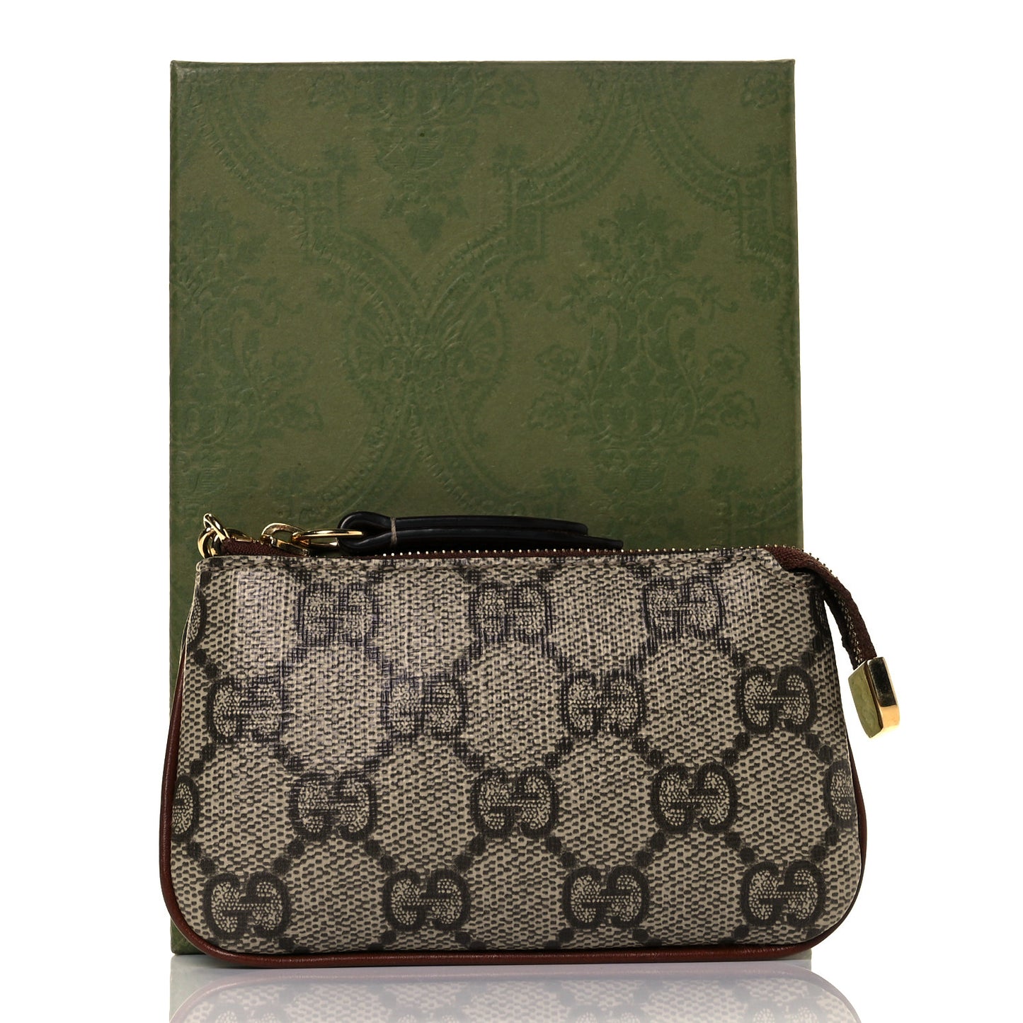 GG Supreme Monogram Key Case Brown