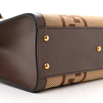 Gucci Monogram Jumbo GG Textured Dollar Calfskin Small Diana Tote Bag Camel Ebony New Acero Pomegranate Red 8 of 9