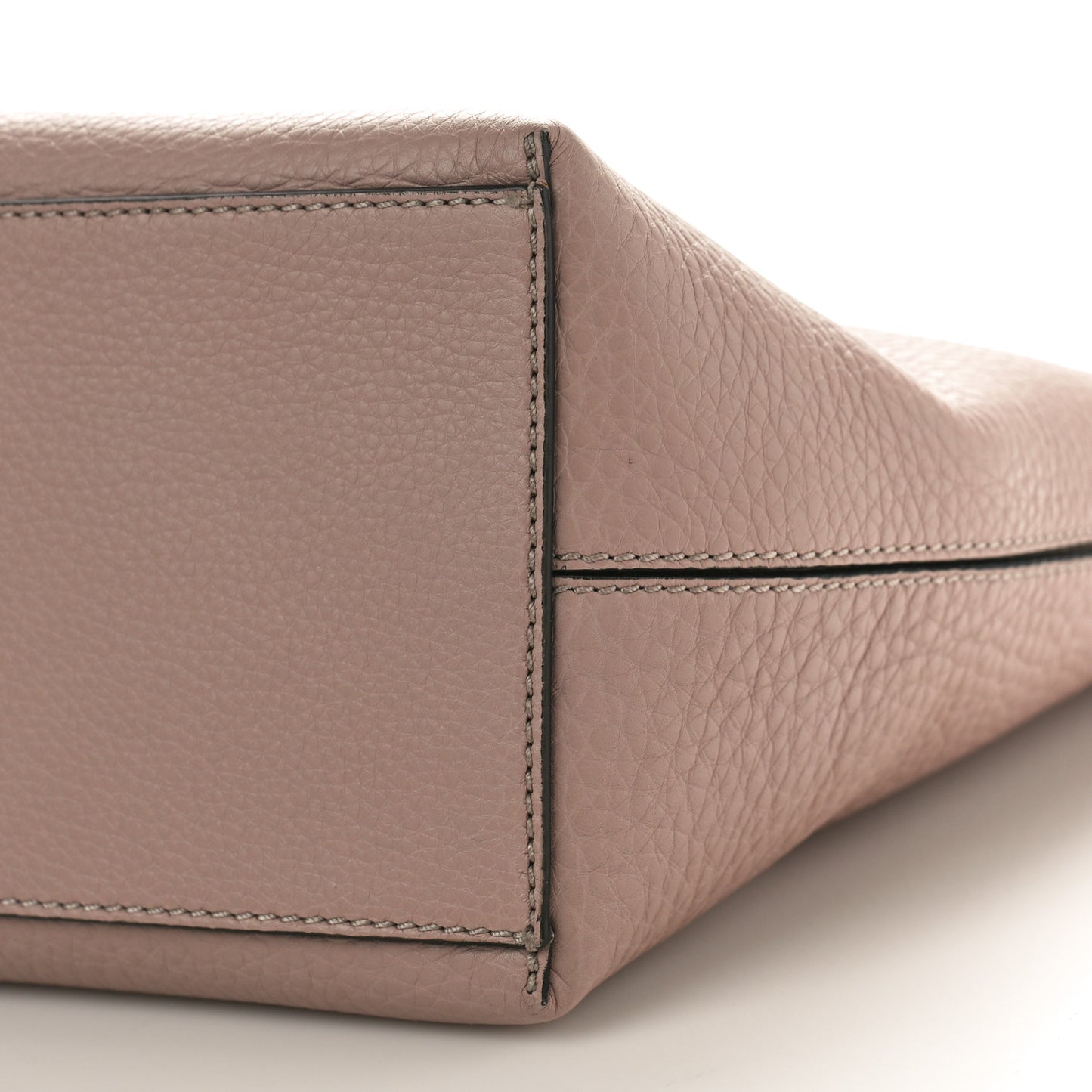 Grained Calfskin Rockstud Shoulder Tote Poudre