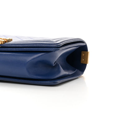 Chanel Lambskin Quilted Medium Boy Flap Blue 10 of 16