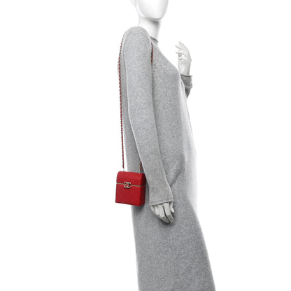 Chanel Lambskin Quilted Small Box With Chain Red 2 of 11