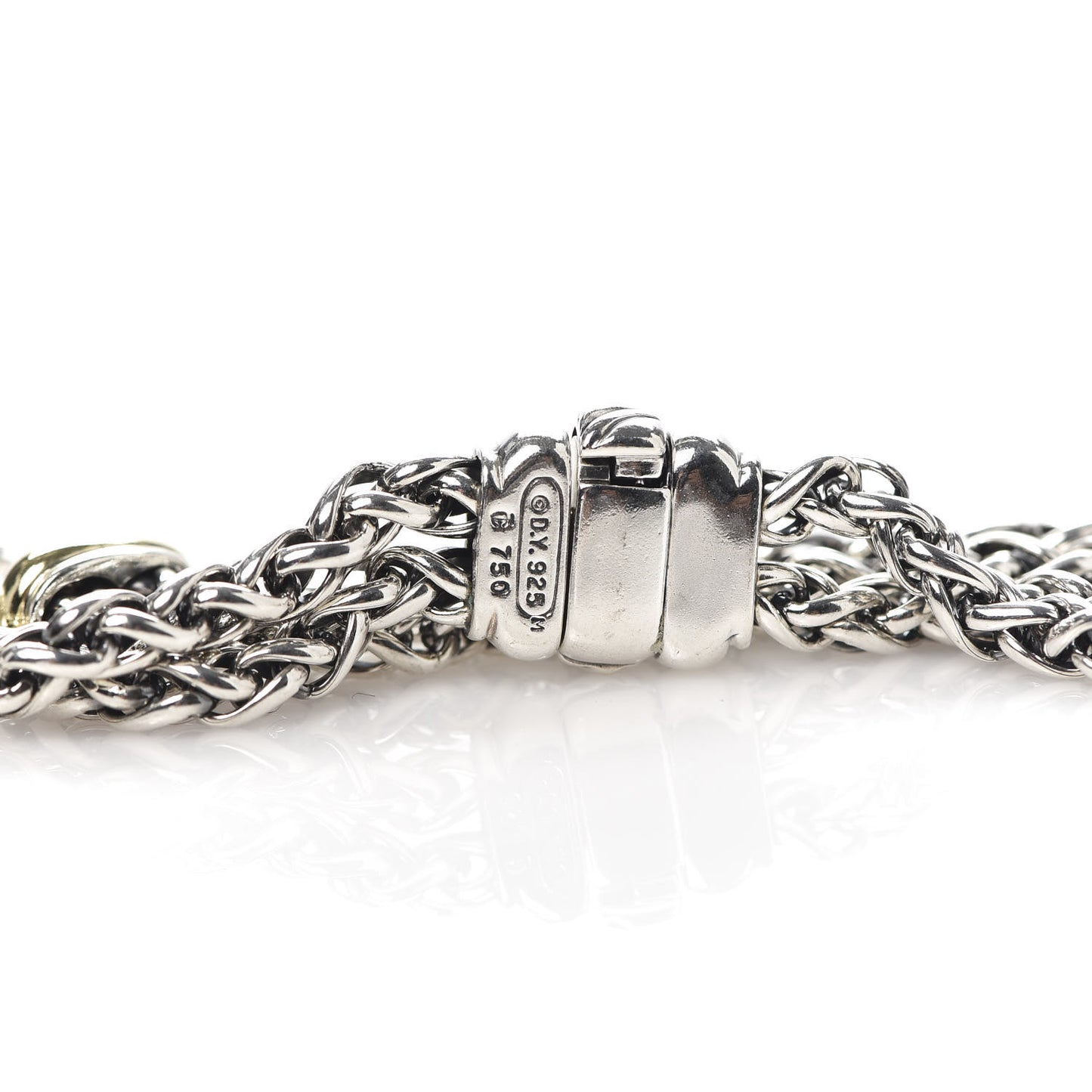 Sterling Silver 18K Yellow Gold 8mm Double Wheat Chain Necklace