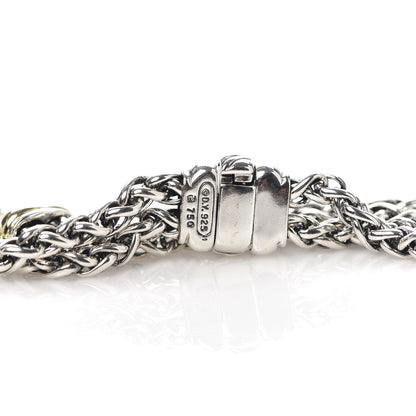 David Yurman Sterling Silver 18K Yellow Gold 8mm Double Wheat Chain Necklace 5 of 8