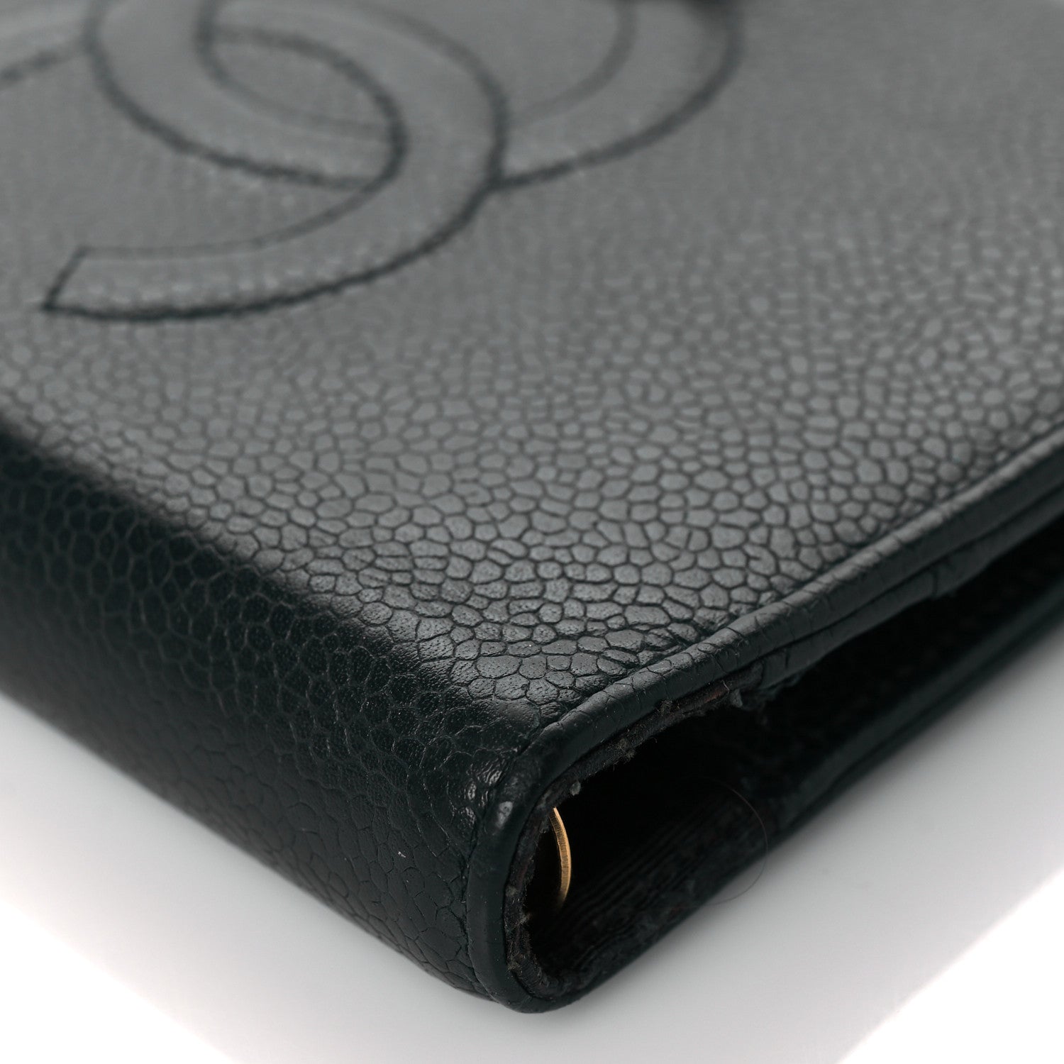 Chanel Caviar CC Small Ring Agenda Planner Dark Green 10 of 12