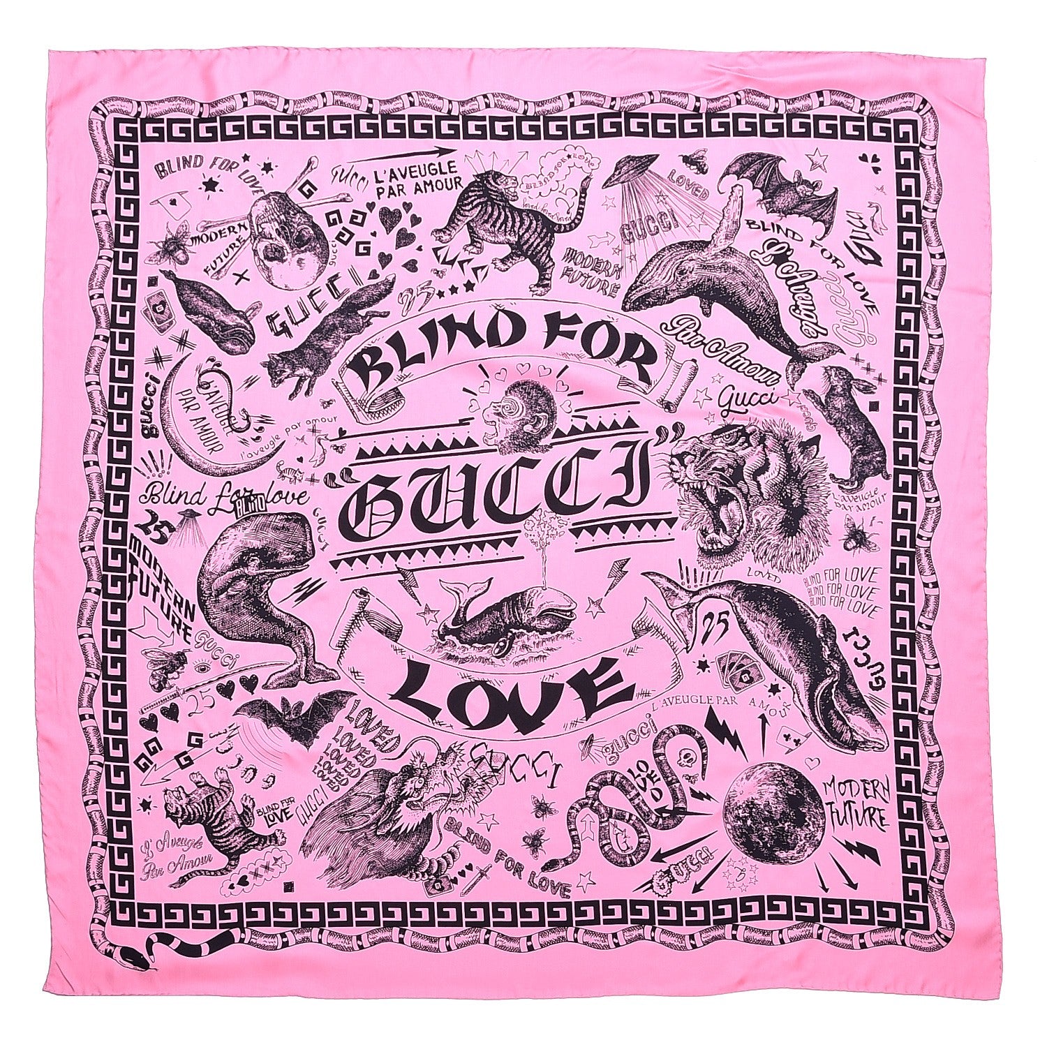 Gucci Silk Noodle Take Out Scarf Roseate 1 of 5