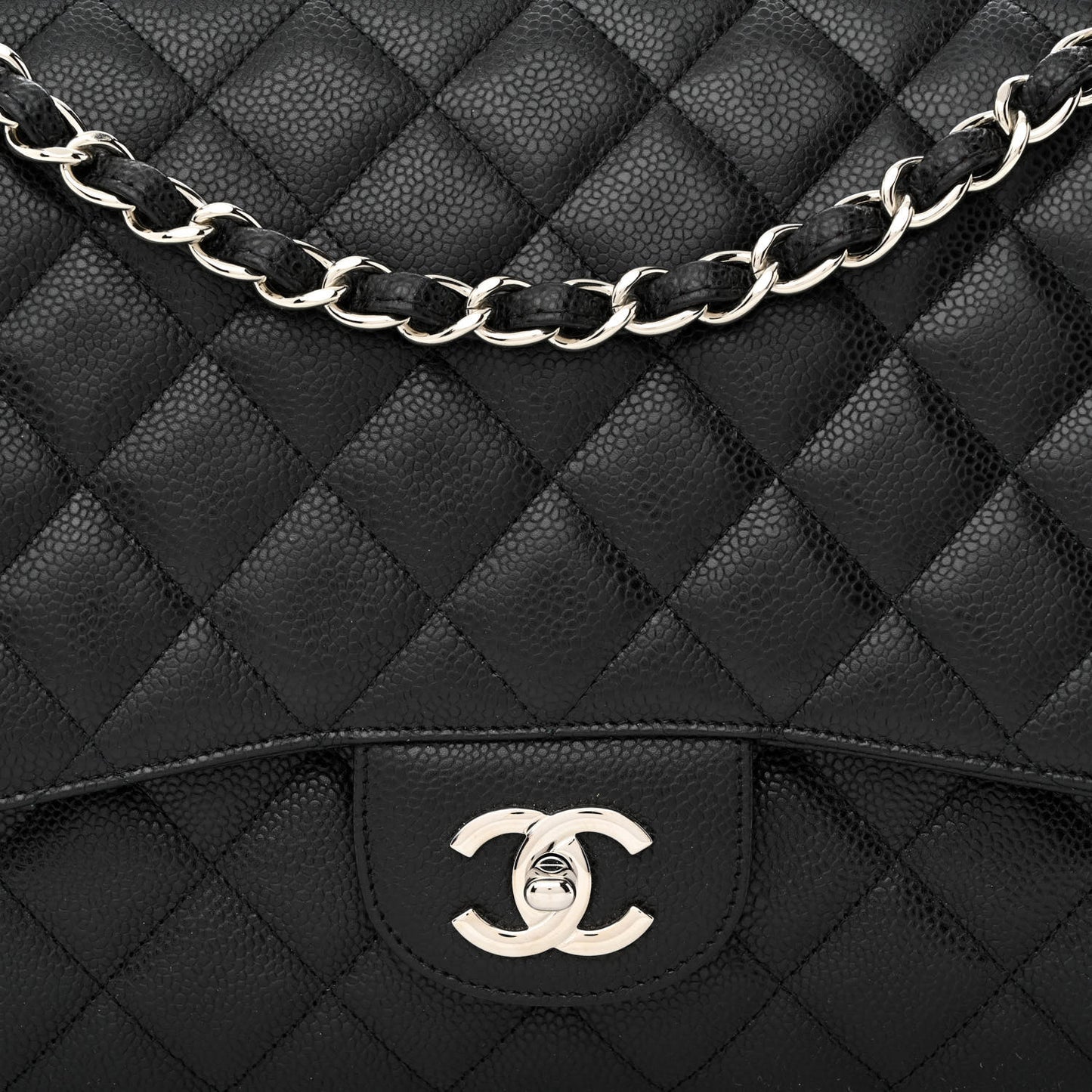 Caviar Quilted Maxi Single Flap Black