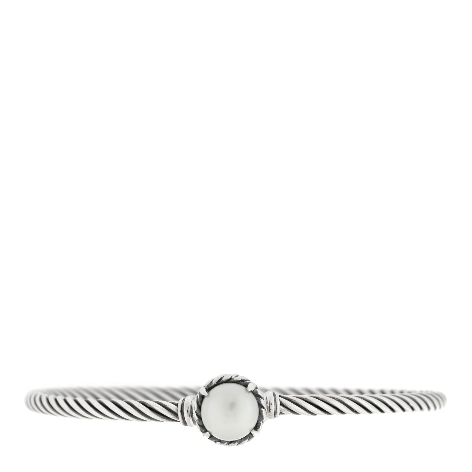 David Yurman Sterling Silver Pearl 3mm Chatelaine Bracelet 1 of 4
