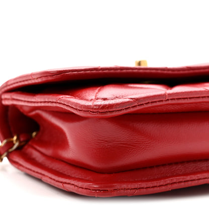 Chanel Shiny Lambskin Quilted Extra Mini Flap Red 9 of 10