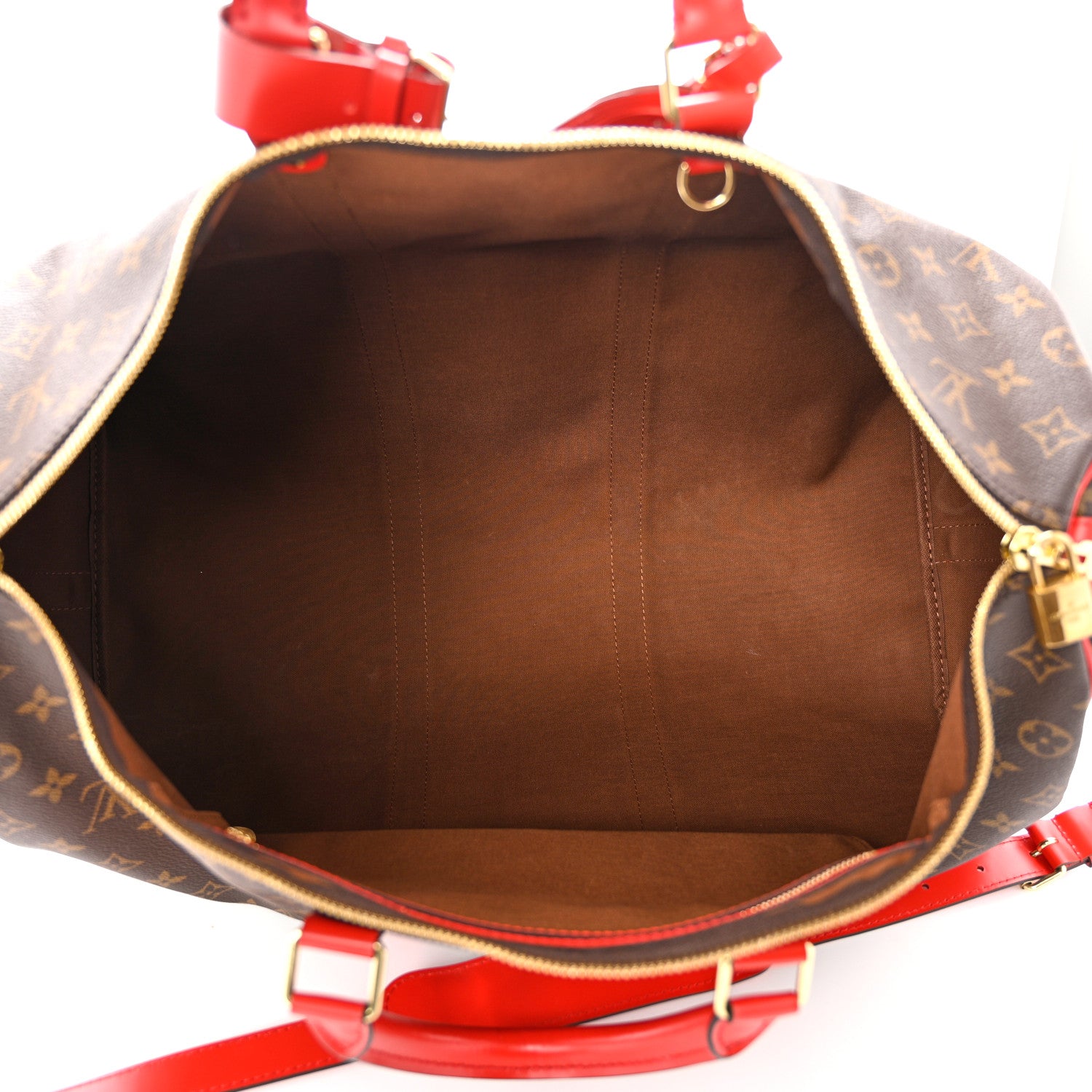 Louis Vuitton Calfskin Monogram Keepall Bandouliere 50 Coquelicot 5 of 9