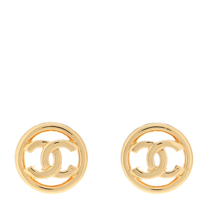 Chanel Metal CC Round Earrings Gold 1 of 5