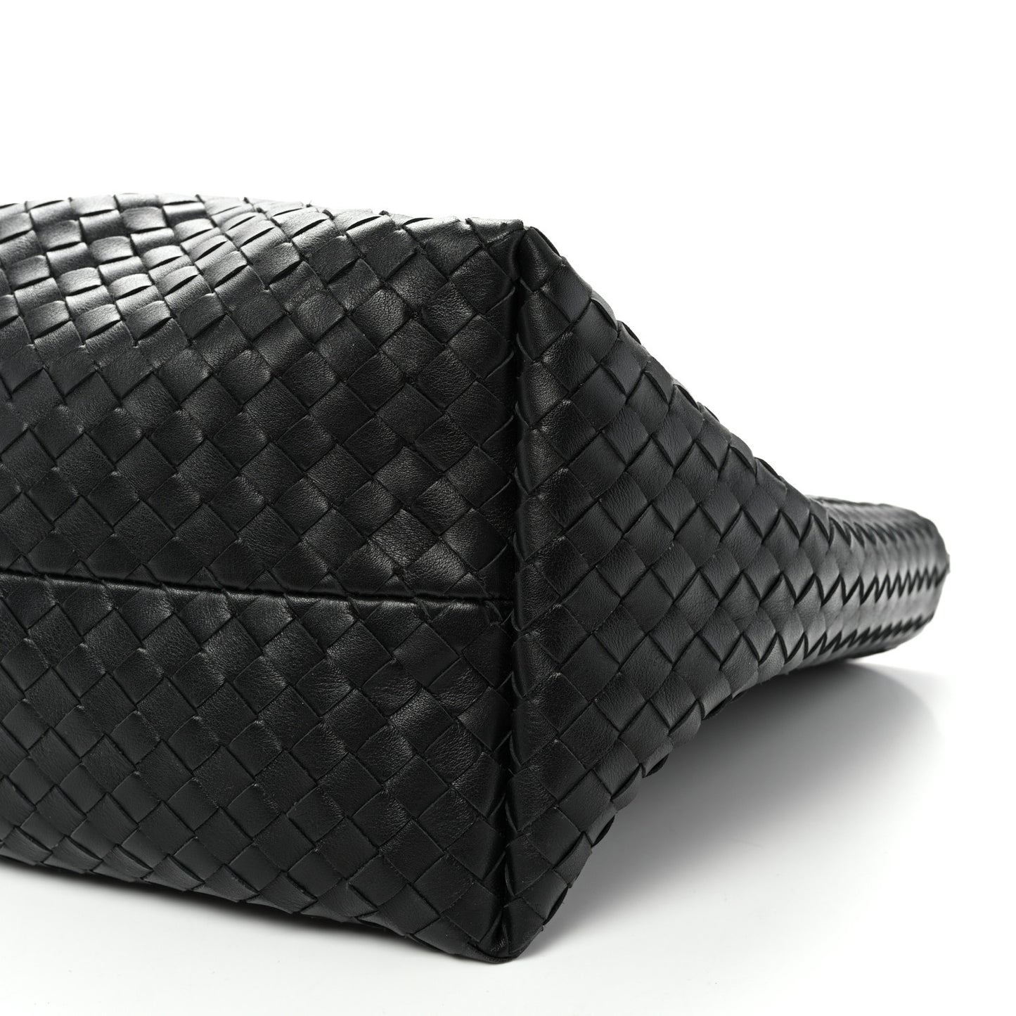 Calfskin Intrecciato Pinacoteca Reversible Tote Black Fondant