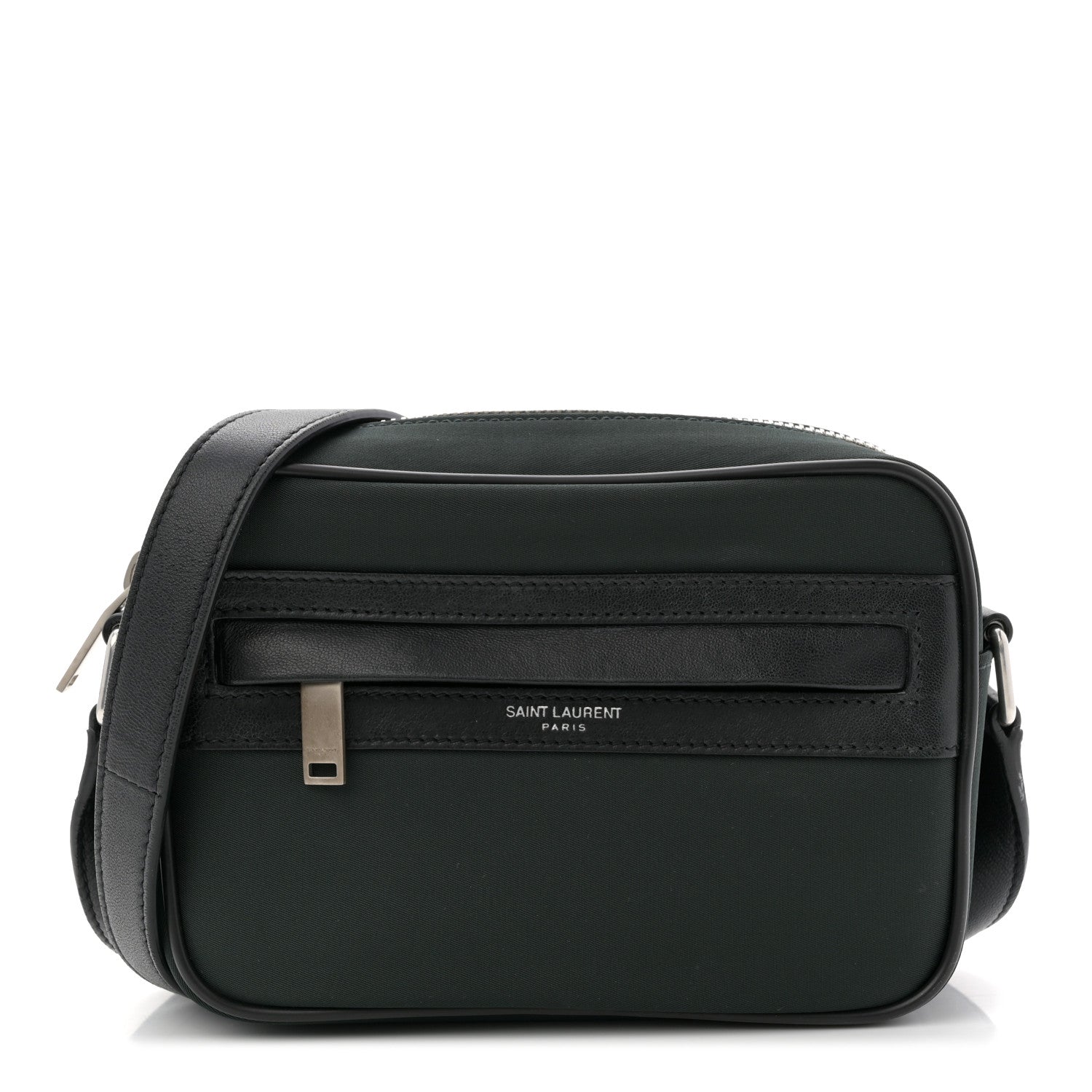 Saint Laurent Lambskin Nylon Small Camp Camera Bag Dark Green 1 of 11