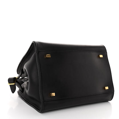 The Row Polished Saddle Calfskin Soft Margaux 10 Bag Black 4 of 9