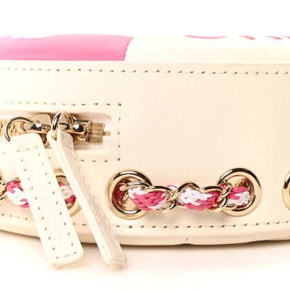 Chanel Lambskin Coco Lifesaver Round Bag Pink White 9 of 10